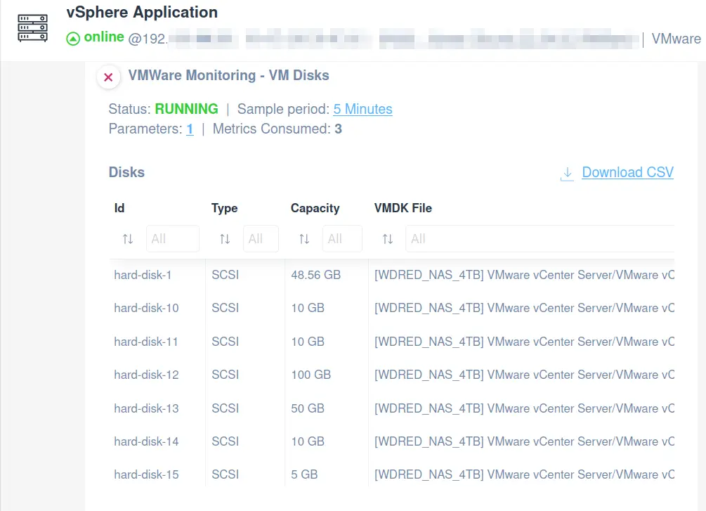 VMware Virtual Machine vCenter Disks